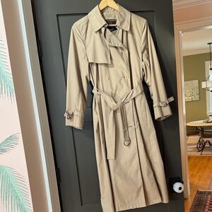 Classic Vintage London Fog Tan Trench Coat Size 10